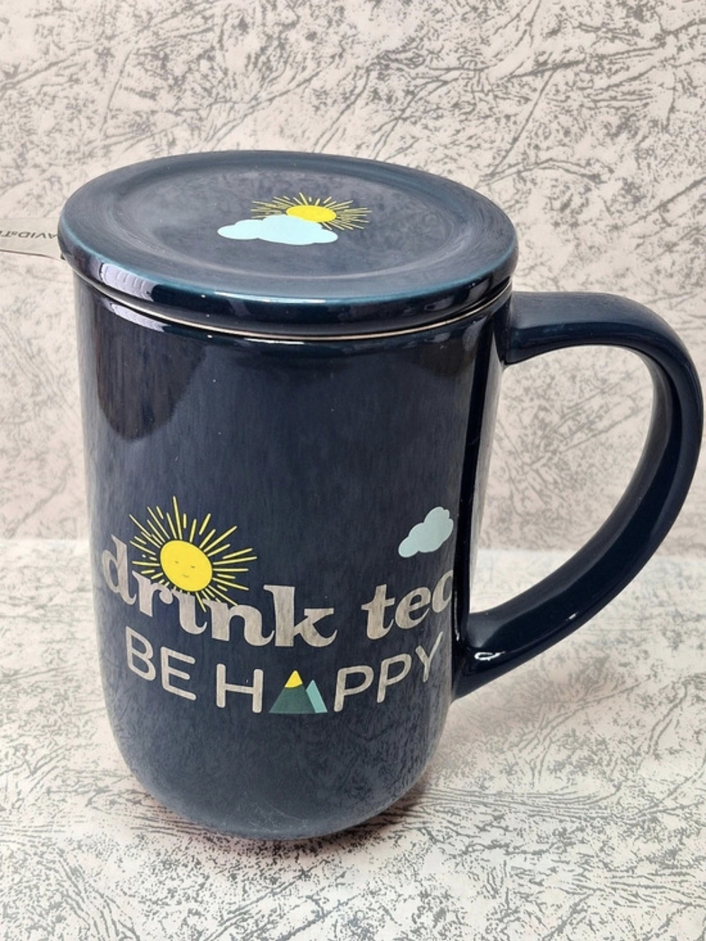 Retired DAVIDsTEA Blue Lidded Nordic Tea/Coffee Mug with Infuser